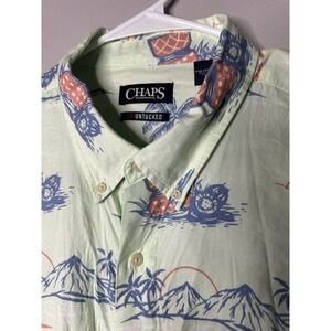 Chaps Go Untucked Button Down Hawaiian Shirt‎ Guitars Palms Drums Sz XXL T